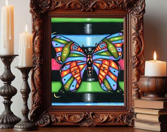 Colorful BUTTERFLY PAINTING, ORIGINAL butterfly art, nature wildlife paintings