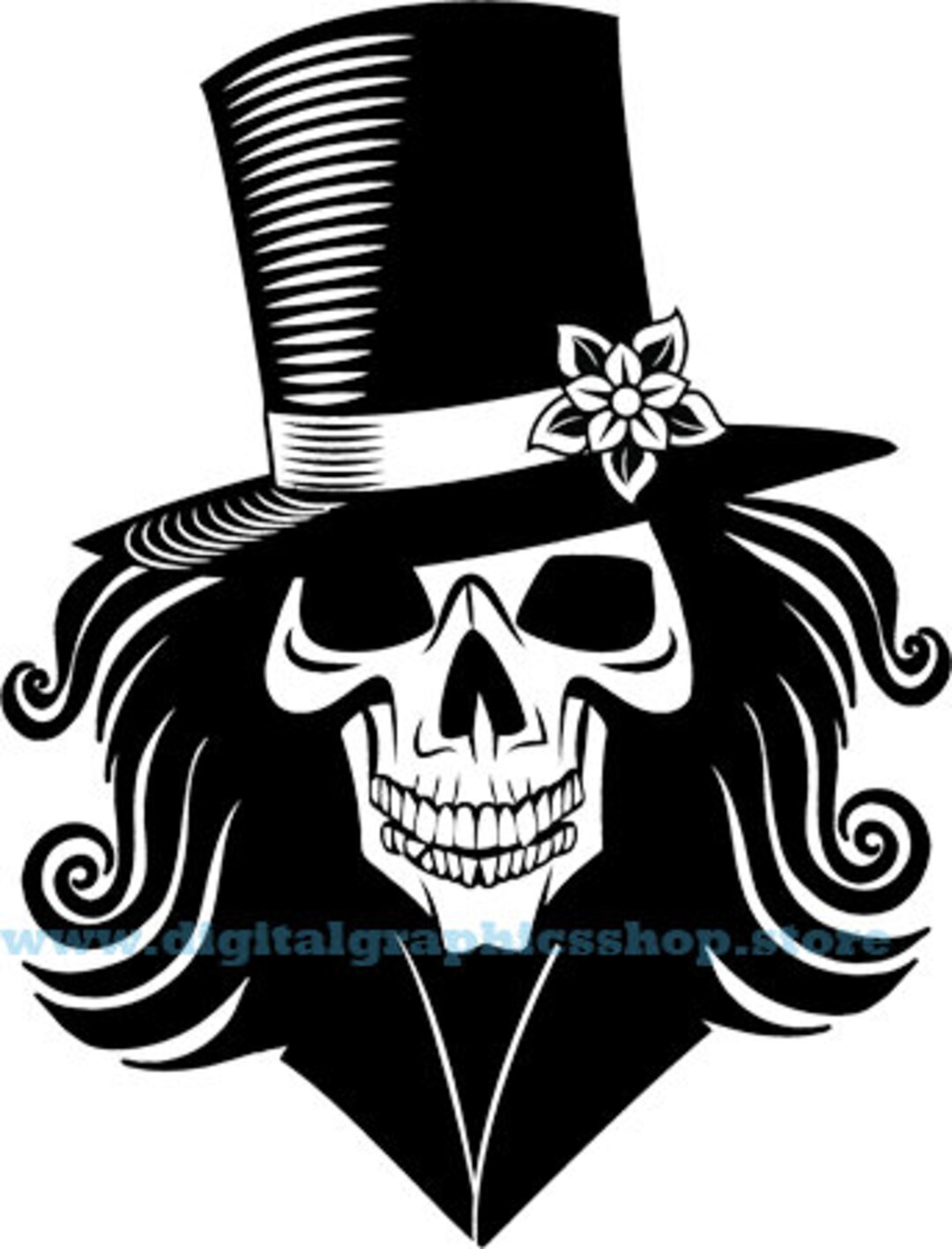 Female Skull Png Skull Top Hat Svg Skeleton Clipart Etsy