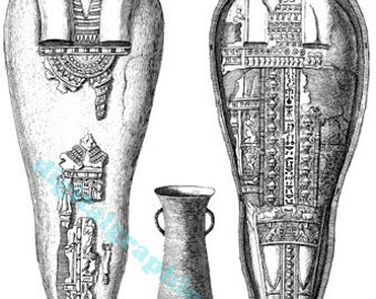 mummy Sarcophagus png, ancient egypt printable art, clipart jpg, digital print, instant download