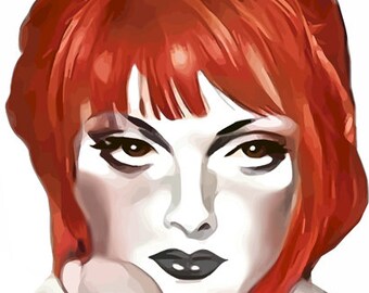 red head Vampire Woman printable art clipart png jpg instant download horror gothic image graphics