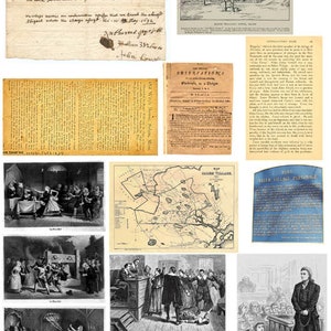 salem massechussets salem witch trials art paintings letters documents book pages digital download collage sheet vintage ephemera