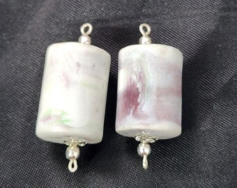 large ceramic porcelain bead drops, pendant, white ceramic bead charms, large tube beads,  jewelry findings supply