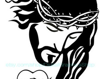 Jesus christ thorn crown sacred heart png jpg svg vector printable art digital print instant download clipart t shirt designs graphics