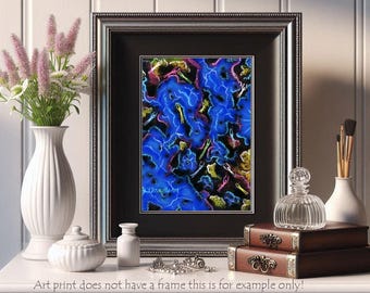Souls Ascending To Heaven, Abstract painting, original art print, celestial spiritual art, the afterlife By Elizavella