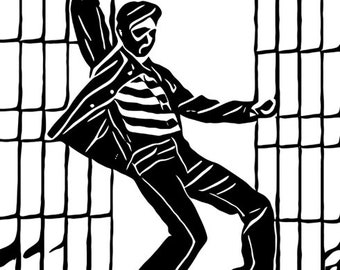 rockin the jail house, man dancing png overlay clipart, svg vector, printable abstract wall art, instant download, digital print