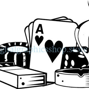 gambling casino png dice ace card poker chips png, ashtray Cigarette, clipart, casino svg printable art digital instant download
