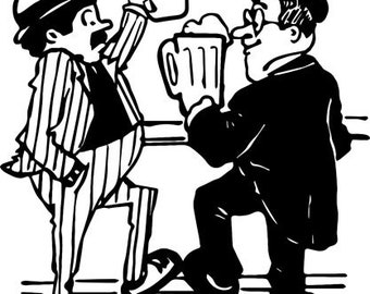old men in bar drinking beer, alcohol booze printable art, clipart png, svg, instant download, digital print, image graphics