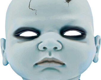 creepy zombie baby doll head png, porcelain baby doll, muneca png, horror clipart, jpg, printables, instant downloads, transparent pngs