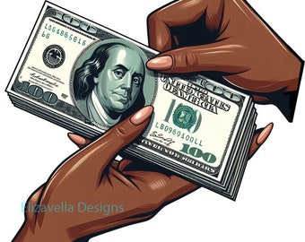 black womans hand png, hundred dollar bills png paper money clipart cash png gansta fingernails printable art digital download