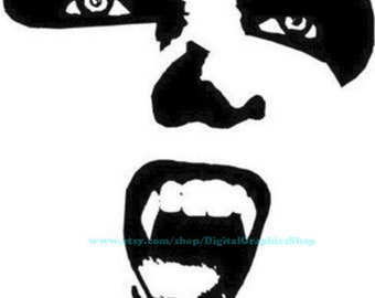 vampire womans fangs face clipart jpg png printable wall art digital instant download gothic horror graphics transfer images template