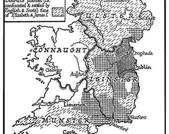 printable vintage Ireland old world map clipart digital download images graphics line art print out