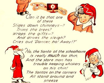 vintage christmas poem about santa claus printable art clipart digital instant download