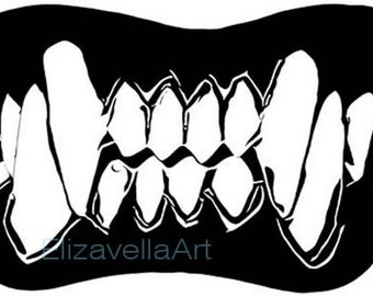 vampire fangs teeth svg, clipart, jpg png, logo icon horror halloween printable art digital instant download t shirt designs