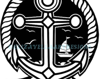 anchor rope logo png clipart sailing nautical svg jpg clipart digital instant download wall art printables