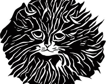 fluffy black Cat png, jpg, art printable, digital instant download, illustrations, ,animal clipart, pets, transfer images for shirts