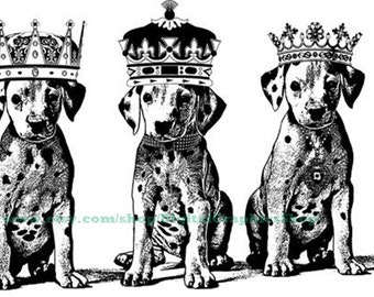 dalmatian puppy dogs printable art, png jpg clipart, king dog, queen dog, puppies, digital print, instant download, animals pets