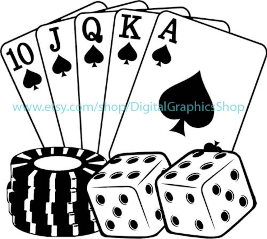 Dice Cards Poker Chips Casino Clipart Png Jpg Svg Royal Flush - Etsy