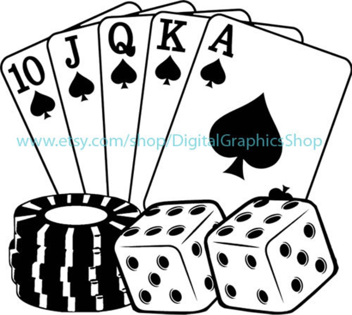 Dice Cards Poker Chips Casino Clipart Png Jpg Svg Downloadable Etsy
