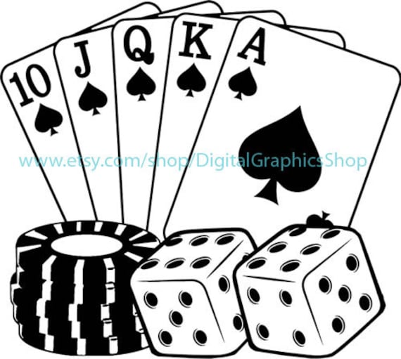 Dice Cards Poker Chips Casino Clipart Png Jpg Svg Downloadable Etsy