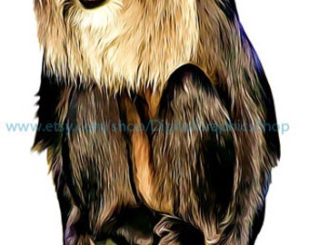 Lion tailed Macaque monkey, png jpg clipart, printable art, digital print, instant download, jungle safari animals, downloadable images