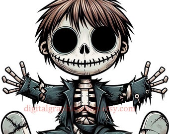 creepy skeleton boy png hugs cute horror png digital clipart cartoon clipart jpg  printable instant download