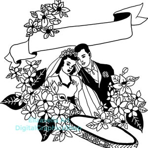 Bruid en bruidegom png clipart, svg vector huwelijk, bruids douche, trouwring, afdrukbare kunst, instant download, digitale print, zeer fijne tekeningen
