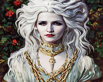 Queen Goddess Of Light original art digital painting fantasy fairytale art surreal 8x10 inch semi gloss print