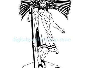 aztec warrior png aztec warrior svg, aztec indian clipart, digital download printable Mexican  art