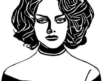 Glamour Gal womans face fashion printable art clipart png jpg svg vector digital download image graphics downloadable file