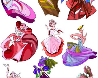 abstract women dancers cartoon printable art clipart png jpg download digital image graphics die cuts diy crafts cut outs