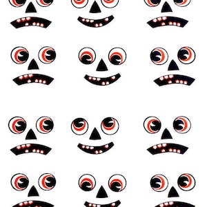 Jacko Lantern Pumpkins Faces Clipart Collage Sheet Halloween Cut Outs