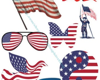 American Pride, Patriotic USA Flag, printable art, clipart png, collage sheet, digital print, instant download, stars stripes, junk journals