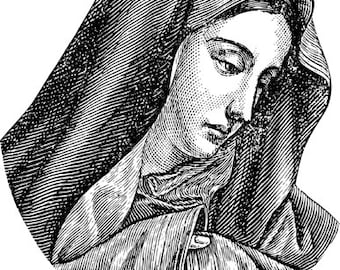 Mother Mary Virgin Mary png jpg printable art religious christian intant download clipart digital image graphics downloadable