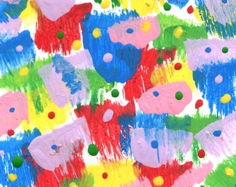 abstract aceo painting, ATC original art, miniature paintings polkadots and splotches tiny artwork