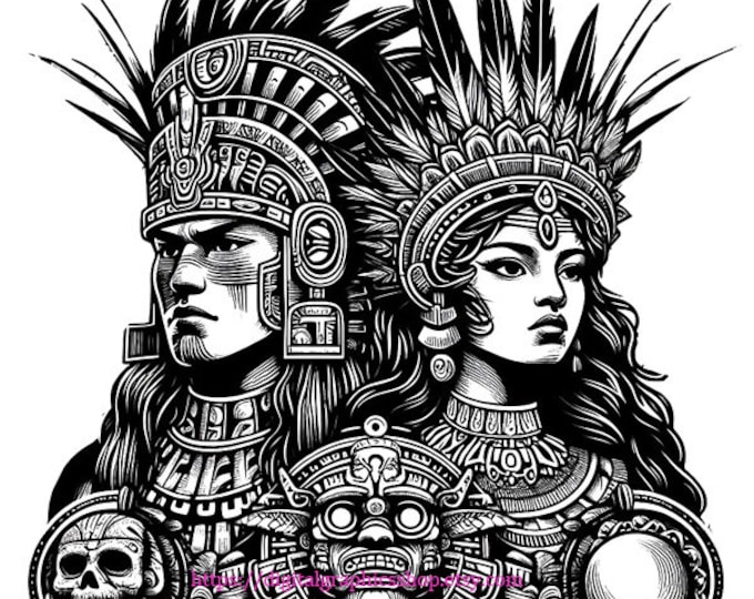 Aztec Warrior Holding Woman Png SVG , Aztec Princess Svg , Jpg ...