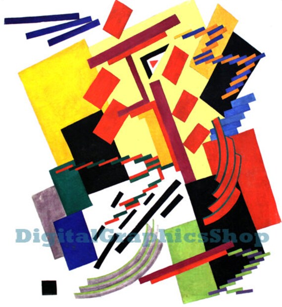Suprematism, 1920s artwork, Abstract, printable wall art, instant download, digital print, colorful
