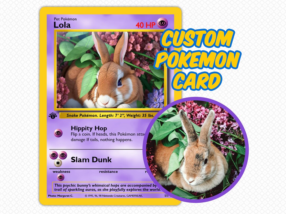 Custom Pokemon Card Custom Pet Pokemon Card Pokemon Cards Etsy custom-full-art-pokemon-card