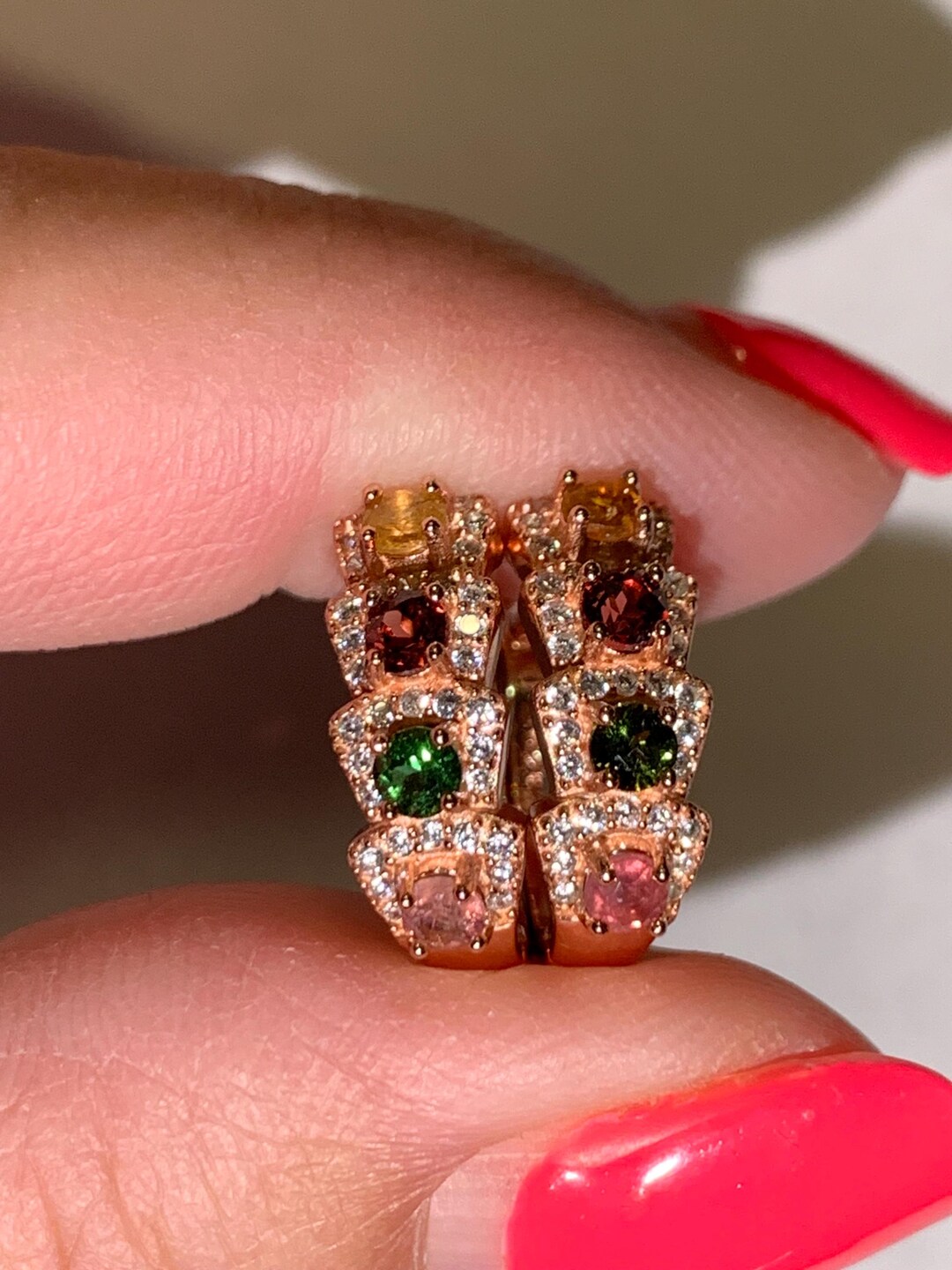 Certified Natural Untreated Rare Red Green Pink Yellow Tourmaline Small ...