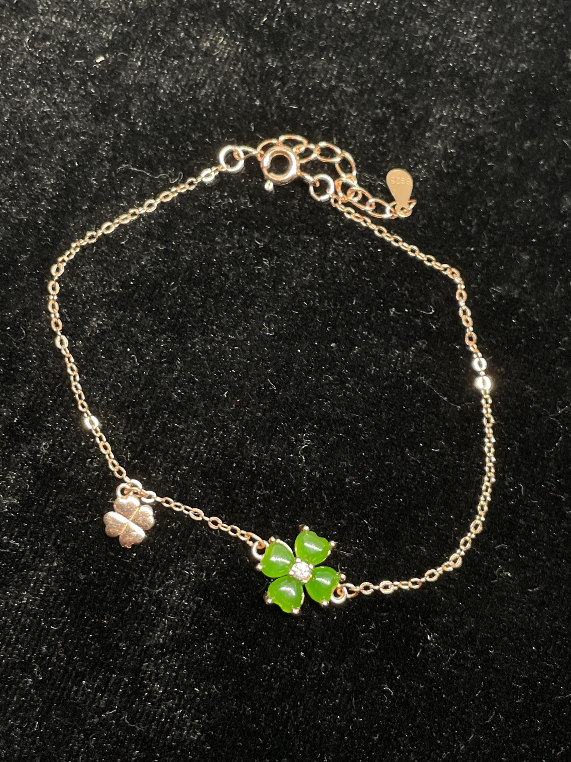 Jade clover bracelet - Etsy 日本