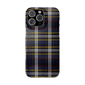 Tartan Navy Phone Case Plaid Cover for iPhone 16 Pro, 15, 14, 13, 12, 11, Google Pixel 5, Samsung Galaxy S24 Old money aesthetic, preppy phone case, tartan phone case, checkered phone case