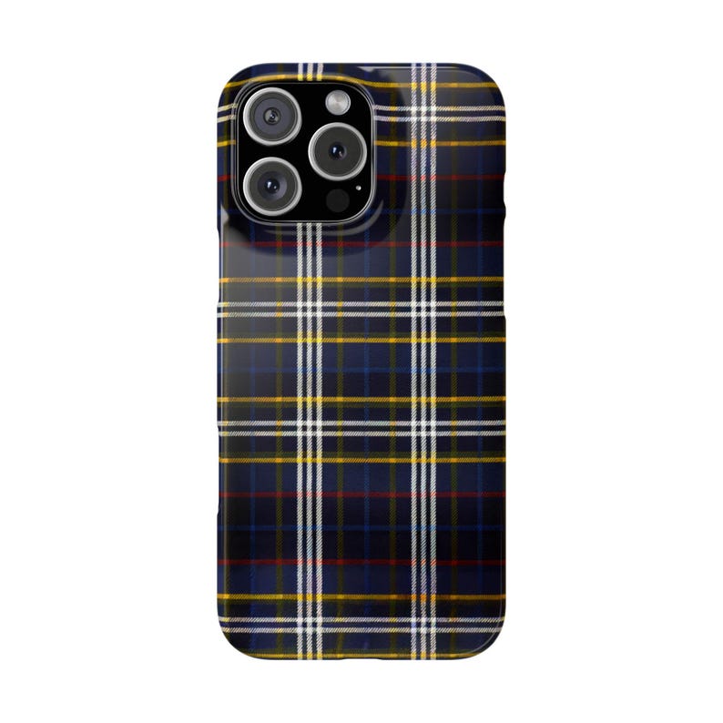 Tartan Navy Phone Case Plaid Cover for iPhone 16 Pro, 15, 14, 13, 12, 11, Google Pixel 5, Samsung Galaxy S24 Old money aesthetic, preppy phone case, tartan phone case, checkered phone case