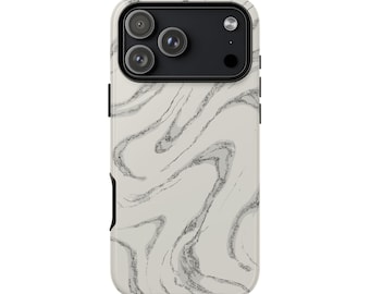 Gray Marble Phone Case, Dual-Layer Protective Cover