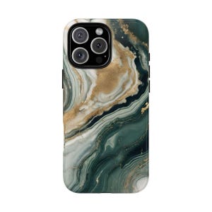 Green Marble Phone Case for iPhone 16 15 14 13 12 11 Pro Max 8 Plus X, Google Pixel 8 Pro, Samsung Galaxy S25 S24 S23 S22 Ultra