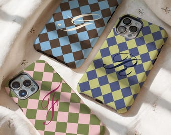 Argyle Monogram Phone Case, Personalized Initial, iPhone & Galaxy