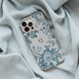 Monogram Toile-telefoonhoesje gepersonaliseerd Toile de Juoy iPhone 16 15 14 13 12 11 Samsung s24 Google Pixel 8 Pro Max Galaxy S23 S22