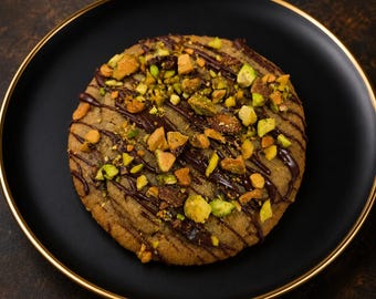 Gourmet Pistazien Keks | Jumbo Dunkle Schokolade Nieselregen, Erdnussfrei