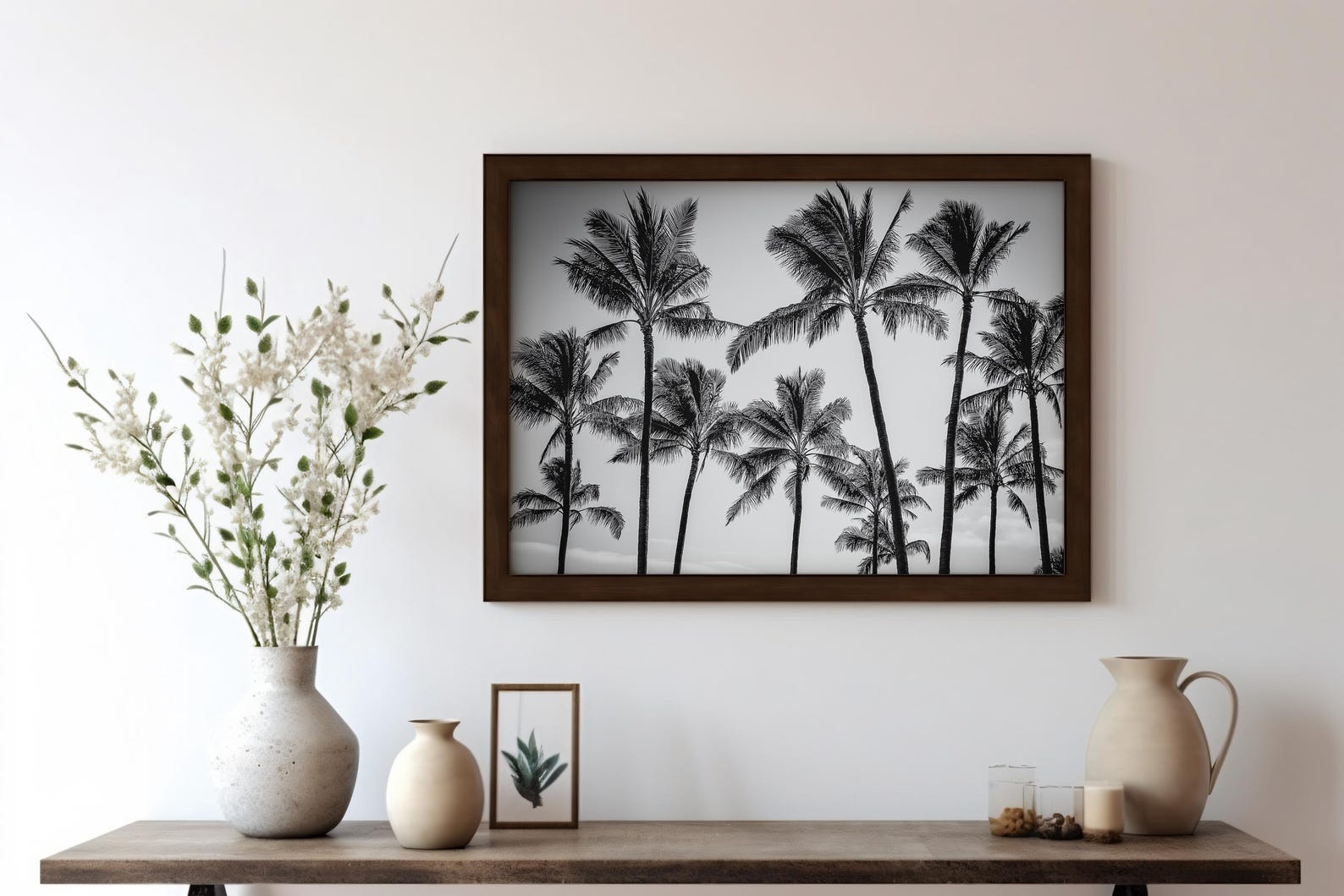 Palm Trees Black & White Photo Print, Tropical Landscape Wall Art, Fine ...