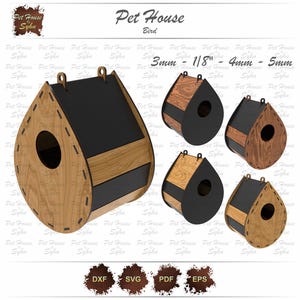 Laser Cut Teardrop Shaped Birdhouse SVG, Laser Cut Birdhouse SVG, Laser Cut Bird Nest, Laser Cutting File, Digital File Instant Download