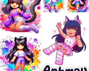 Aphmau Shuki, Roblox Cute PNG images, Aaron, Ein, Kawaii Chan, Zane, Mac, Kim, Aphmau friends, Stickers, video game, fan art