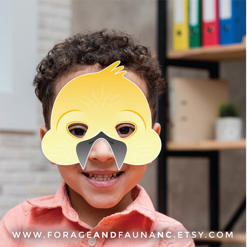 Yellow Bird Printable Mask Costume Yellow Headed Blackbird Etsy